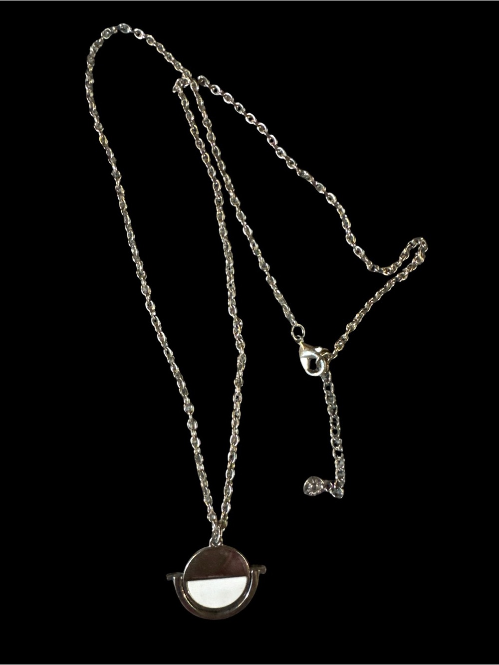 Silver Tone Crescent Pendant Necklace - Women Jewelry (J.Crew?)